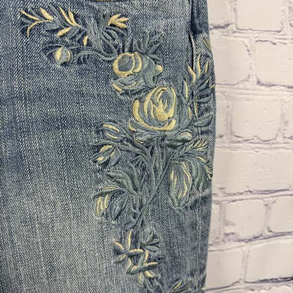 Lauren Ralph Lauren Embroidered Blue Boyfriend Jeans Size 10 - Picture 3 of 7